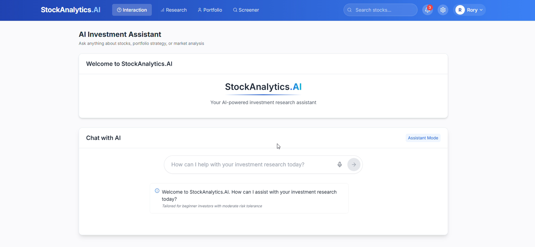 StockAnalytics.AI Dashboard
